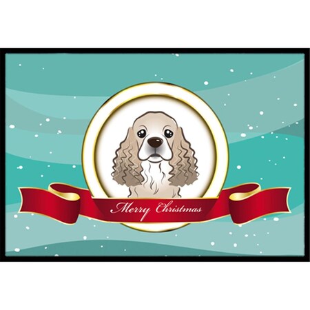 Carolines Treasures Cocker Spaniel Merry Christmas Indoor and Outdoor Mat- 24 x 36 in. BB1526JMAT